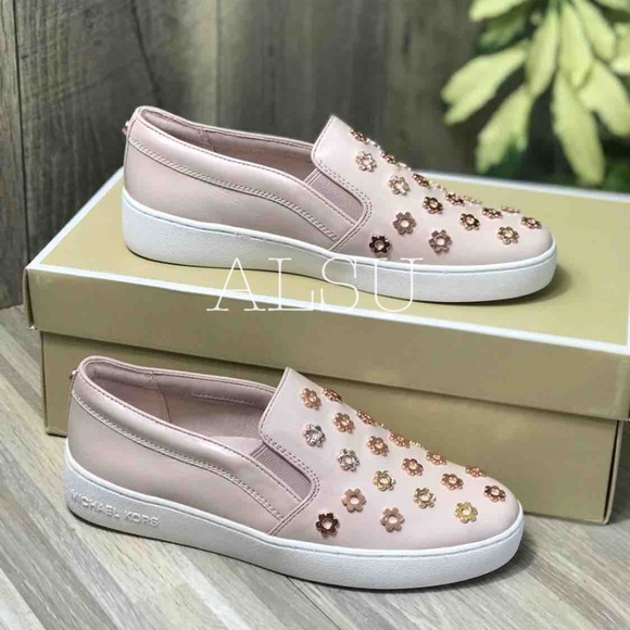 NWT Michael Kors Keaton Slip On Leather Soft Pink - Picture 7 of 8